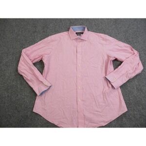 Polo Ralph Lauren Shirt Mens Large Pink Non Iron Custom Fit Check Cotton